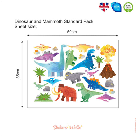 Reusable Dinosaur And Mammoth Fabric Wall Stickers, Monster Decals Wall Art