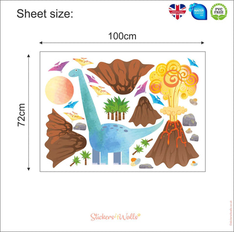 Reusable Dinosaur And Mammoth Fabric Wall Stickers, Monster Decals Wall Art