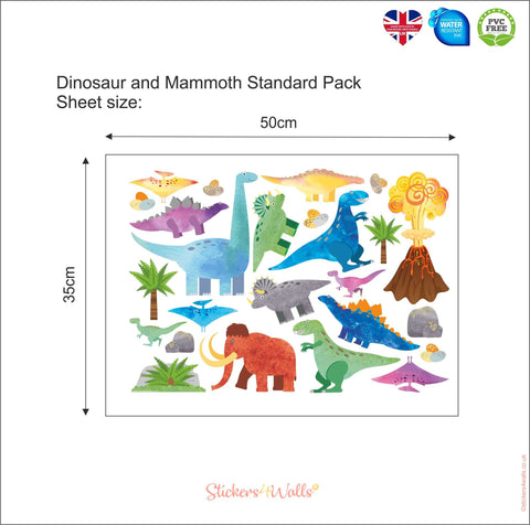 Dinosaur And Volcano Wall Sticker Mega Pack