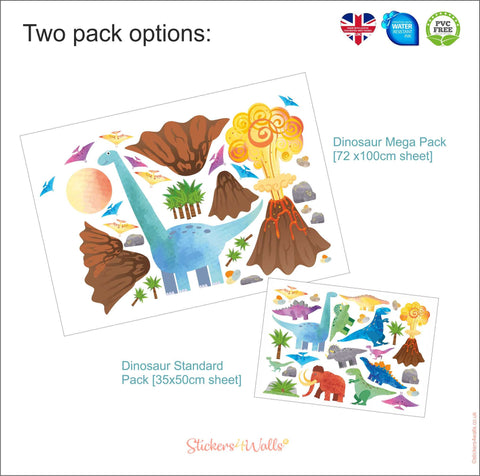 Dinosaur And Volcano Wall Sticker Mega Pack