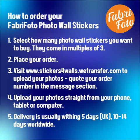 Reusable Personalised FabriFoto Photo Wall Stickers, Photo Wall Art