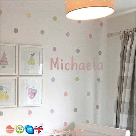 Reusable Personalised Name Fabric Wall Stickers, 15cm Height Letter Wall Art