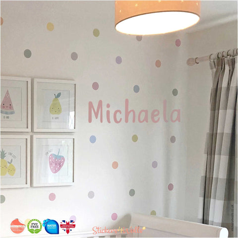 Reusable Personalised Name Fabric Wall Stickers, 20cm Height Letter Wall Art