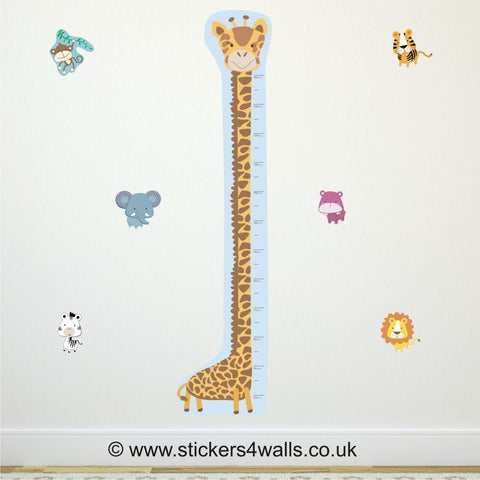 Reusable Fabric Giraffe Height Chart Wall Sticker, Safari Wall Art Measuring Chart For Children