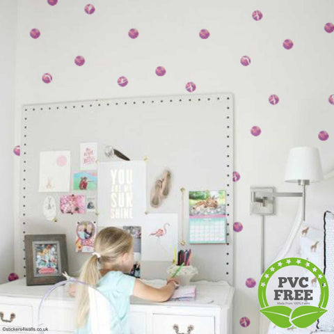 Reusable Gymnastics Polka Dot Wall Stickers, Colourful Gymnast Dotty Decals