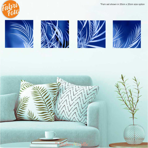 Reusable Fabric Botanical Cyanotype Photo Wall Stickers, Photo Wall Art For Your Home