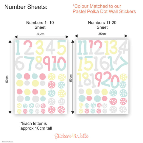 Alphabet & Number Fabric Wall Stickers - Reusable & Repositionable, Pastel Coloured