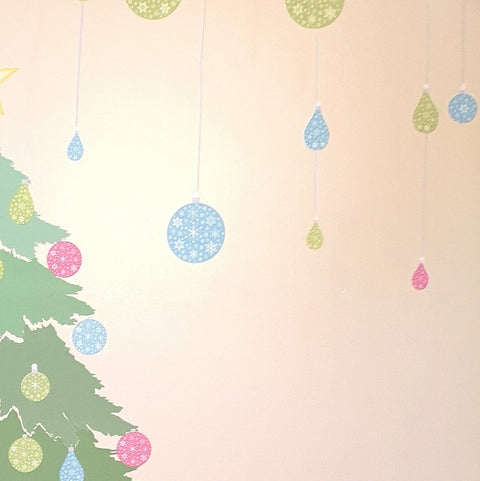 Bauble Wall Stickers part of Reusable Christmas Tree Wall Sticker