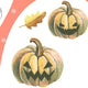 Pumpkin Wall Stickers,  Halloween Re-usable Fabric Wall Decals