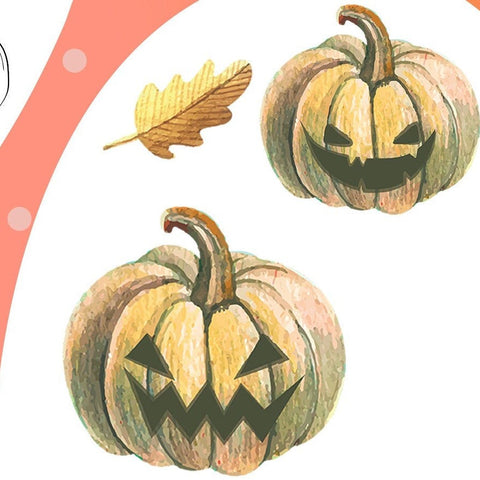 Pumpkin Wall Stickers,  Halloween Re-usable Fabric Wall Decals