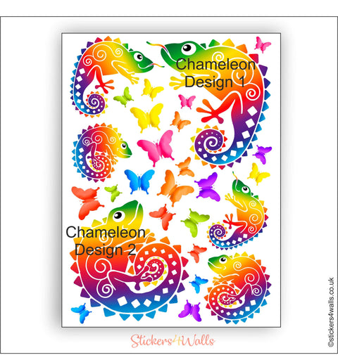 Reusable Rainbow Bright Set Of Chameleons And Butterflies