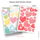 Reusable Valentine Heart Wall Sticker, Reds, Pastel, Rainbow, Soft Grey, Pinks Collections