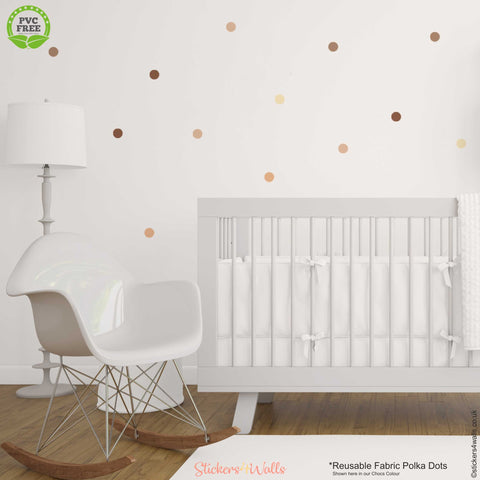 Polka Dot Fabric Wall Stickers - Reusable