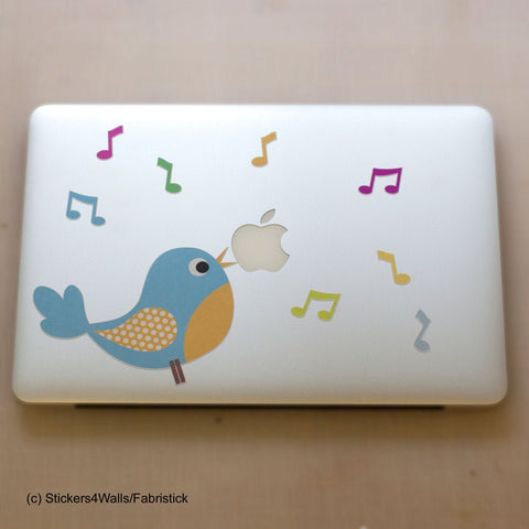 Reusable Fabric Bird Sticker, Bird Design Laptop Sticker