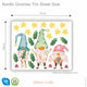 Reusable Large Nordic Gnome Trio Wall Stickers, Christmas Wall Decals