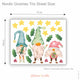 Reusable Large Nordic Gnome Trio Window Decorations, Christmas Window Cling Decals