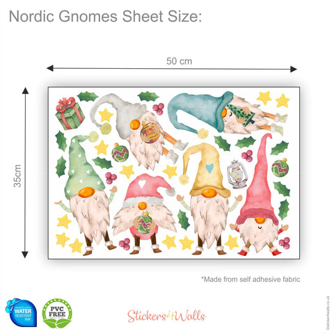 Reusable Nordic Gnome Wall Stickers, Christmas Decoration Decals