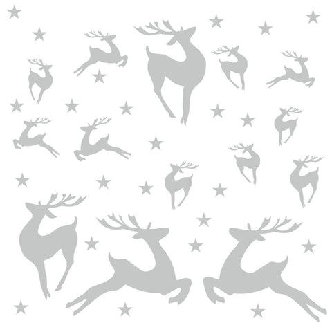 Reusable Christmas Reindeer Window Stickers, Reindeer Window Cling Window Decorations,
