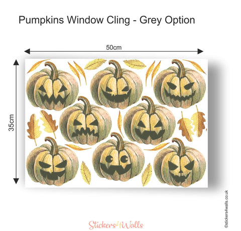 Reusable Pumpkin Window Decoration, Halloween Window Cling