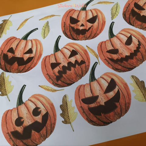 Reusable Pumpkin Window Decoration, Halloween Window Cling