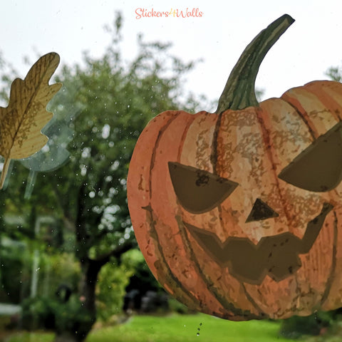 Reusable Pumpkin Window Decoration, Halloween Window Cling