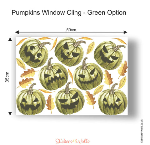 Reusable Pumpkin Window Decoration, Halloween Window Cling