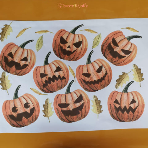 Reusable Pumpkin Window Decoration, Halloween Window Cling