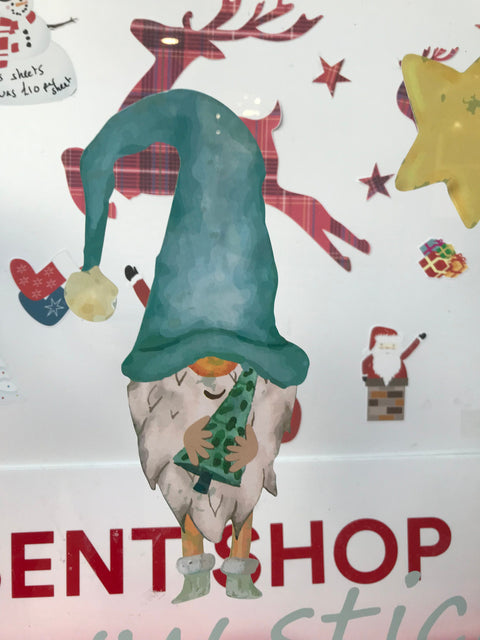 Reusable Nordic Gnome Window Decorations, Christmas Window Cling Decals
