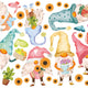 Reusable Gardening Gnome Window Stickers, Gonks Go Gardening Window Display