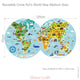 Circles Kid's World Map Fabric Wall Sticker - Reusable