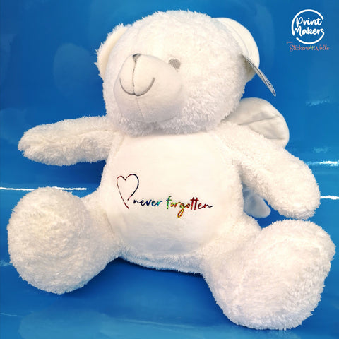 Never Forgotten Memory Angel Bear, Soft Toy With Personalisation Name Option