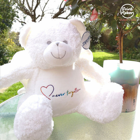 Never Forgotten Memory Angel Bear, Soft Toy With Personalisation Name Option