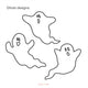 Ghost Window Decorations, Static Cling Sets Of Halloween Ghosts For Windows