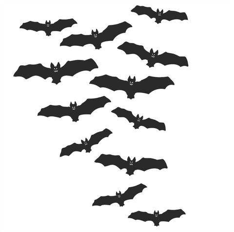 Bat Window Decorations, Static Cling Sets Of Halloween Bats