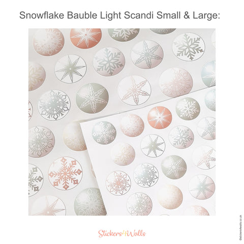 Reusable Scandinavian Style Snowflake Bauble Wall Stickers