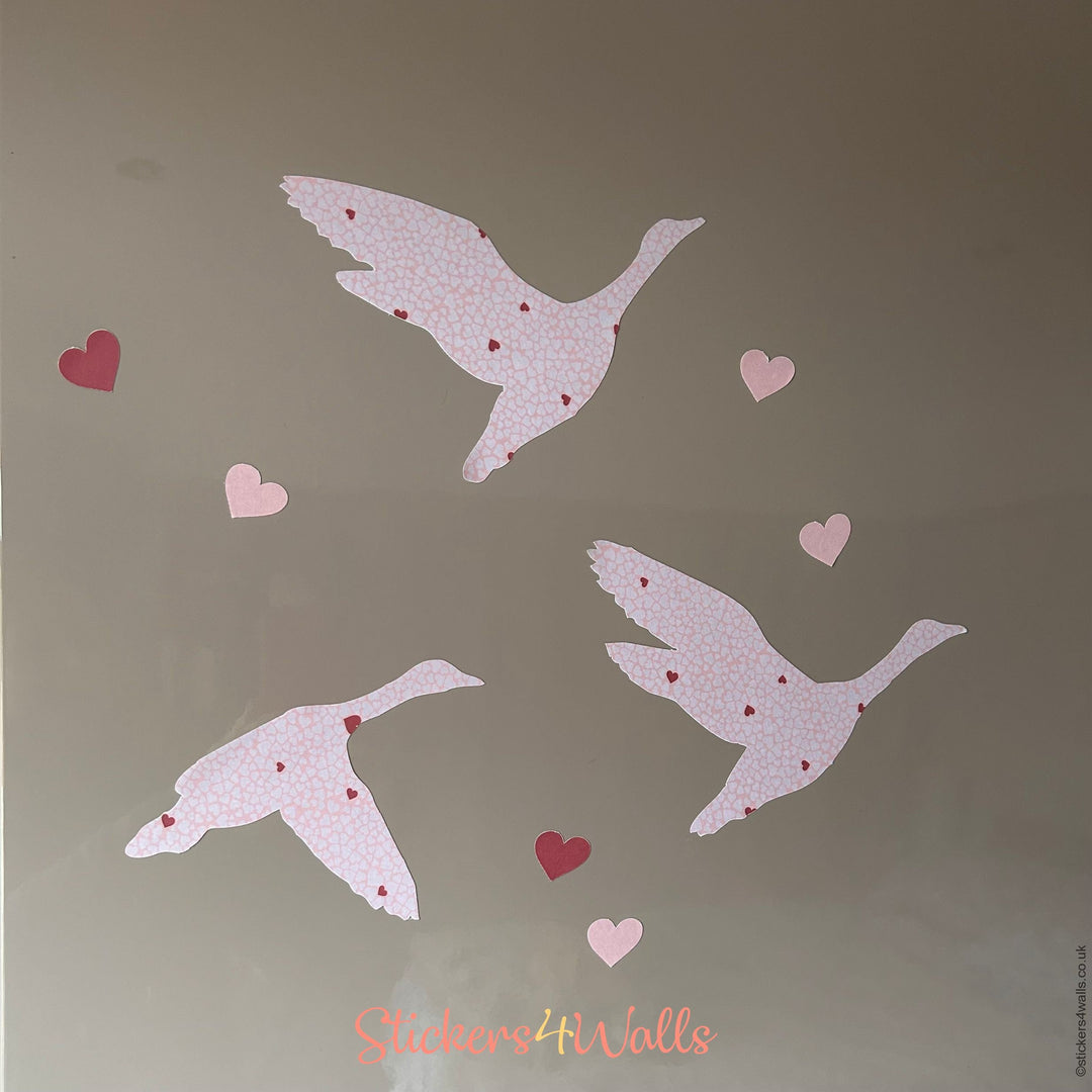Duck & Heart Wall Stickers | Cute Fabric Decor | Reusable