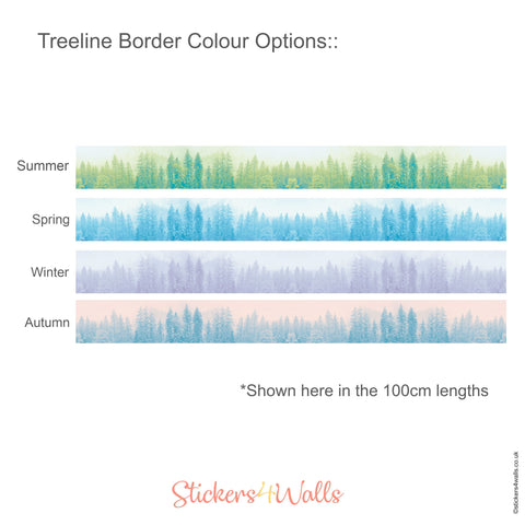 Reusable Fabric Treeline Border Wall Sticker