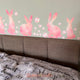 Reusable Fabric Rabbit Wall Stickers, Colourful Sets of Rabbits and Flower Home Decals