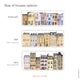 Row of Houses, Portsmouth City Wall Sticker, Street Scene Border Home Decal