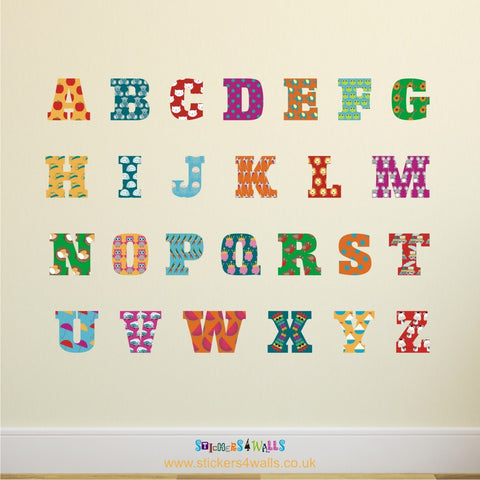 Reusable Traditional Fabric Alphabet Wall Stickers,  Alphabet & Number Wall Decals For Kids
