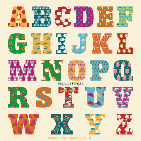 Reusable Traditional Fabric Alphabet Wall Stickers,  Alphabet & Number Wall Decals For Kids