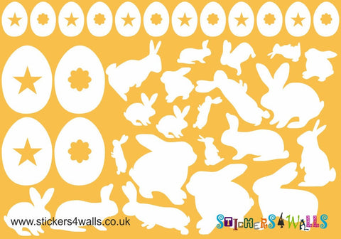 Easter window stickers, Easter bunny window decoration, Easter egg window stickers, Easter Window Decor, Easter shop window stickers