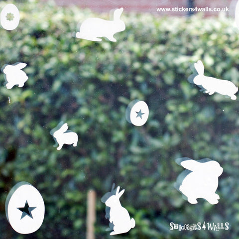 Easter window stickers, Easter bunny window decoration, Easter egg window stickers, Easter Window Decor, Easter shop window stickers
