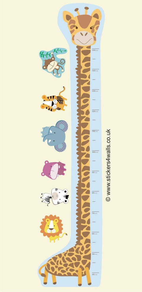 Reusable Fabric Giraffe Height Chart Wall Sticker, Safari Wall Art Measuring Chart For Children