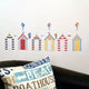 Reusable Beach Hut Fabric Wall Stickers, Seaside Themed Wall Art