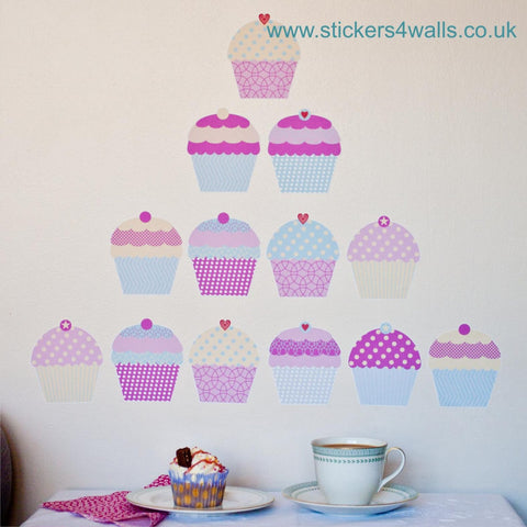 Reusable Cupcake Wall Stickers, Baking Theme Wallart Decals, Cake Design Fabric Wallstickers For Home, Kitchen