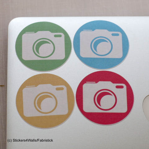 Reusable Camera Icon Laptop Sticker Set, Fabric Camera Design Decals