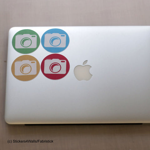 Reusable Camera Icon Laptop Sticker Set, Fabric Camera Design Decals