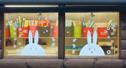 Easter Bunny Themed Window Decoration Stickers